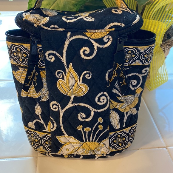 Vera Bradley small insulated tote black/yellow used once. - Picture 6 of 6